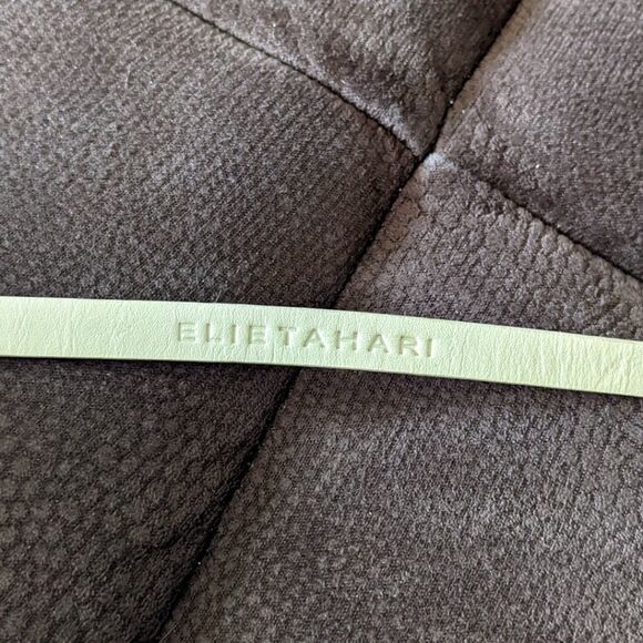 5$ Item! Elie Tahari Size 10 S Tan Double Ring Skinny Belt - Picture 5 of 6